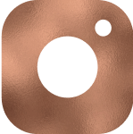 Instagram logo in rose gold design.